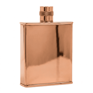 Petaca de cobre hecha a mano con tapa de rosca, petaca de bolsillo de metal pulido, petaca de whisky, regalo para hombres, venta al por mayor, OEM, personalizada, a granel! - Product Image 1