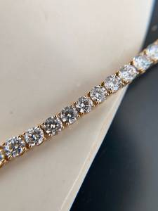 Pulsera de tenis unisex chapada en oro de 18 quilates con diamantes cultivados en laboratorio, corte brillante redondo, certificado IGI, color D, joyería clásica para regalo de boda - Product Image 3