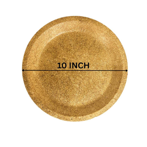 Assiettes rondes compostables de 10 pouces, vaisselle écologique biodégradable fabriquée à partir de vetiver et de son de riz - Product Image 1