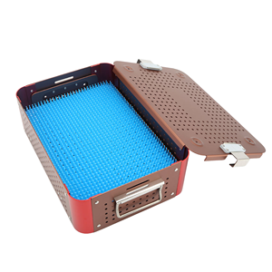 Boîte de stérilisation d'instruments en aluminium personnalisée Azicon avec tapis, plateaux d'autoclave médical, conteneur pour équipement chirurgical - Product Image 2