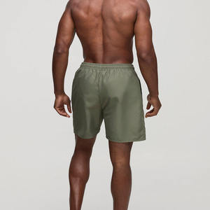 Shorts de sport décontractés pour hommes, personnalisés, mi-longs, anti-plis, séchage rapide, respirants, en polyester uni avec cordon de serrage - Product Image 2