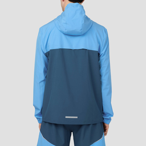 2026 Custom Logo 2 Piece Colorblock Windbreaker Set Lightweight Running Gym Hooded Jacket & Shorts Men Knitted <b>Tracksuit</b> new - Product Image 4