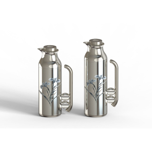 Thermos isotherme en acier inoxydable à motif floral avec poignée en bois, idéal pour la cuisine et la table – Meilleure vente - Product Image 6