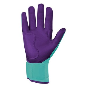 Gants de frappe rembourrés turquoise avec accents violets, fermeture à enfiler, unisexe, pour entraînement adulte - Product Image 4