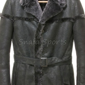 Men Fur Leather <b>Jackets</b> Distressed Pure Sheepskin Sherpa <b>Shearling</b> Faux Fur Soft Flight <b>Bomber</b> Lather <b>jacket</b> - Product Image 3