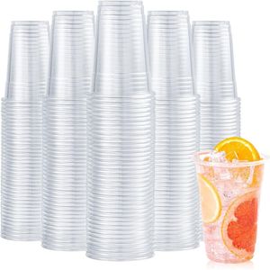 Confezione da 200 Bicchieri di Plastica Trasparenti da 16oz, Bicchieri in PET per Acqua e Feste, per Casa e Ufficio - Product Image 1