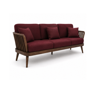 Sofá de 3 Plazas de Madera de Teca Sólida de Primera Calidad, Muebles de Salón Tapizados de Lujo para Hotel, Villa, Apartamento, Sala de Estar - Product Image 2