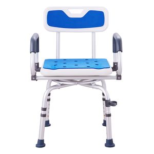 Sedia da Doccia Girevole a 360 Gradi Resistente, Sedile Regolabile con Braccioli Girevoli Antiscivolo per Vasche e Docce - Product Image 1