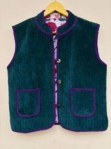 Suzani <b>Velvet</b> Vest Embroidered Turkish Waistcoat Boho Sleeveless <b>Jacket</b> Cropped Winter Unisex Handmade Vintage Floral Cotton - Product Image 3