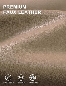 Chaqueta de Cuero PU para Hombre, Corte Entallado, Cuello Alto, Cierre de Cremallera, Color Beige Sólido, Largo Regular, Estilo Casual para Otoño - Product Image 6