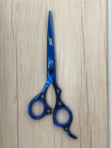 High Quality Black & Blue Private Label <b>Barber</b> Hair Cutting Scissors Professional Hair Cut Hair Scissors <b>Set</b> with case - Product Image 4