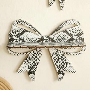 Étagère murale de luxe en forme de nœud, motif peau de serpent noir et blanc, pour l'affichage de cristaux, le rangement de bijoux et la décoration artistique moderne de la maison - Product Image 4