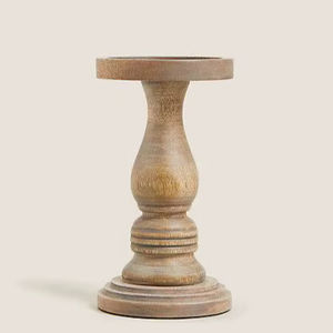 Portavelas de Madera Rústico, Perfecto para Decoración de Casas de Campo, Crea un Ambiente Acogedor y Invitador con un Brillo Cálido - Product Image 1