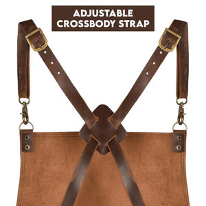 Delantal de Chef de Cuero Hecho a Mano, Resistente, con Correa Ajustable, Delantal de Cocina Protector y Utilitario - Product Image 4