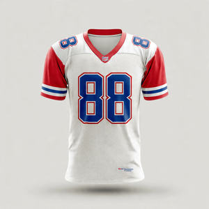 เสื้อฟุตบอลอเมริกันคอกว้าง แขนสั้น สำหรับฝึกซ้อม ผู้ชาย ผ้าโพลีเอสเตอร์ 100% เสื้อเจอร์ซีย์อเมริกันฟุตบอล - Product Image 1