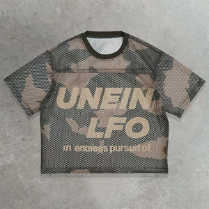 T-shirt en jersey à mailles camouflage personnalisé pour homme, respirant, streetwear, fabricant de vêtements OEM, étiquette privée - Product Image 1