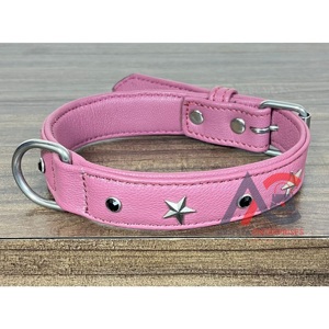 Collar para mascotas de cuero repujado de vaca, diseño exclusivo, accesorios de cuero genuino para mascotas, collar ajustable y suave para perros, venta al por mayor, Expo de Marzo 2026 - Product Image 1