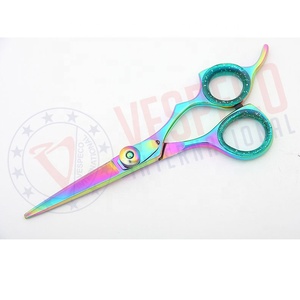 Ciseaux de cheveux de Salon professionnel multi-titane couleur poignée en acier inoxydable pointe de lame tranchante pour la coupe de cheveux de beauté - Product Image 1