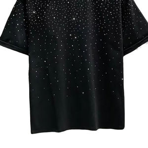 T-shirt noir surdimensionné pour homme, nouveau design, t-shirts à strass pour homme, streetwear, mode, imprimé, design personnalisé pour homme - Product Image 6