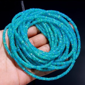 Cuentas redondas lisas de ópalo natural de Paraíba etíope de 3,5 mm, cuentas de ópalo azul para la fabricación de joyas, manualidades, suministros a granel. - Product Image 5