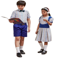 Ensemble d'uniformes scolaires professionnels de haute qualité pour enfants, garçons et filles, chemise, short, robe tablier, polyester/coton, logo personnalisé