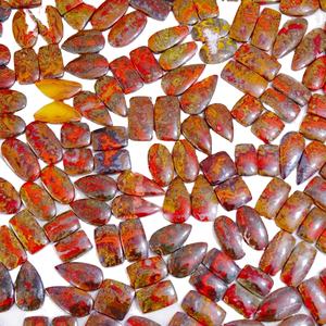 Pareja de ágata de costura marroquí natural, cabujón, piedras preciosas sueltas disponibles, mezcla de formas y tamaños, piedras preciosas sueltas naturales para la fabricación de joyas - Product Image 1