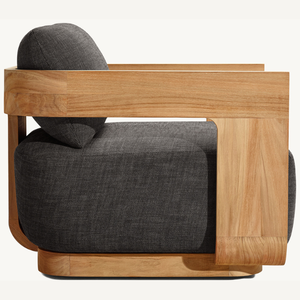 Fauteuil individuel en teck avec mousse souple, durable et idéal pour le salon - Product Image 6