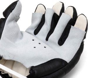 Guantes de boxeo de cuero de medio dedo con cierre de cordones en la muñeca para artes marciales para adultos - Product Image 3