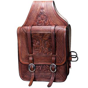 Sacoche en cuir pour selle de cheval western et moto, faite à la main, sculptée à la main, 100% cuir de buffle, couleur et logo personnalisables, SS - Product Image 1