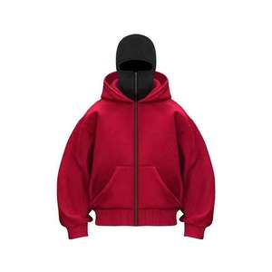 Sweat-shirt à capuche zippé intégral avec strass personnalisés, style cagoule, épais et oversize, pour homme, streetwear, veste d'hiver - Product Image 5