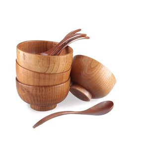 Bol à glace en bois, style très demandé, en bois d'acacia non traité, pour servir des aliments, des cadeaux, des desserts et la glace. - Product Image 2