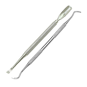 Ensemble professionnel de 2 coupe-cuticules et repousse-cuticules double face - Acier inoxydable réutilisable - Manucure et pédicure - Product Image 1