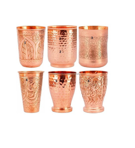 Verre en cuivre à large bord avec finition artisanale et touche indienne traditionnelle parfaite pour les cadeaux festifs ou les rituels à la maison - Product Image 3