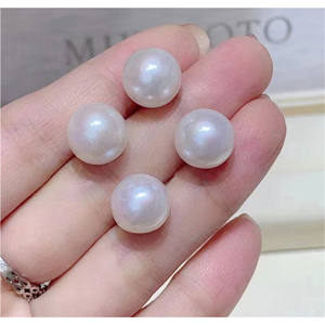 Boucles d'oreilles classiques et polyvalentes en perles d'eau douce avec crochet en argent S925, perle ronde Edison au look simple et tempéré - Product Image 5