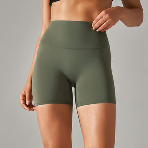 High <b>Elastic</b> <b>Waist</b> Waterproof Sporty Biker <b>Shorts</b> <b>Women</b> Yoga Gym Training Breathable Quick Dry Activewear - Product Image 3