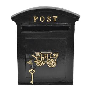 Black Coated Metal Dropbox Mailbox For Home Wall Mount Weatherproof Vintage Letter <b>Box</b> For Christmas Events Decoration For Home - Product Image 1