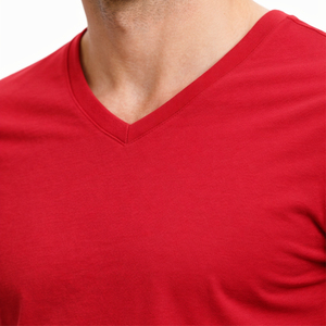 Camiseta Personalizada para Hombre, Cuello en V, Lisa, de Manga Corta, Informal, de Algodón Ligero, Estilo Vintage, Ecológica, Talla OEM - Product Image 5
