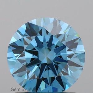 Diamante cultivado en laboratorio con certificación IGI de claridad VVS, 2.5 quilates, corte redondo, color azul intenso, para colgante. - Product Image 1