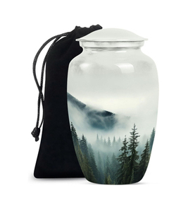 Urnes funéraires modernes décoratives en bois naturel, faites à la main, style américain, pour hommes et femmes, avec logo personnalisé - Product Image 1