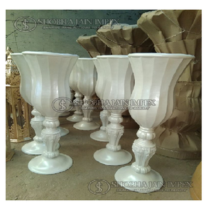 Maceta artificial de fibra de vidrio blanca para decoración de jardín y boda, ligera y duradera - Product Image 1