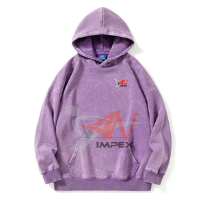 Sudadera con capucha vintage para hombre, 330 g/m², efecto desgastado por el sol, sin cordón, calidad E, gris lavado ácido, primavera-otoño 2026, venta al por mayor - Product Image 4