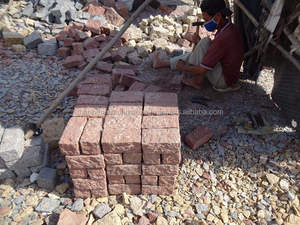 Best Selling Natural Red Granite Cobblestone with Brushed Surface and Cut-to-Size for Driveway Courtyard Garden <b>Paving</b> - Product Image 2