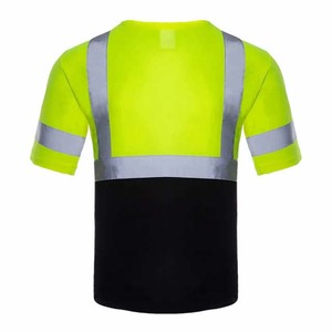 Hi Visibility Reflective <b>Work</b> <b>Shirt</b> <b>Men</b> Polyester Vest Style Yellow Short Sleeve Uniform T <b>Shirts</b> <b>For</b> Sale - Product Image 6