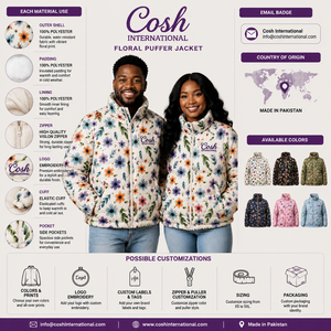 Veste matelassée à imprimé floral Cosh International pour femme, style décontracté, col montant, fermeture éclair sur le devant, logo, chaude pour l'hiver - Product Image 4