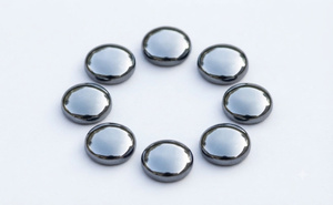 Hématite naturelle de qualité supérieure, forme ronde, cabochon à dos plat, pierre précieuse en vrac pour la fabrication de bijoux - Product Image 1