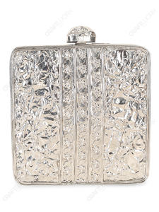 Bolso de Mano de Nácar Orgánico con Marco de Metal Plateado Texturizado, Minaudière de Lujo para la Noche, para Compradores Mayoristas OEM - Product Image 5