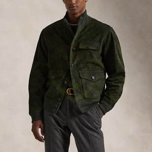 Chaqueta de Cuero de Gamuza para Hombre OEM con Cuello Alto y Logotipo Frontal, Chaqueta de Invierno Reversible Impermeable - Product Image 2