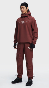 Conjunto Deportivo con Capucha para Hombre MOC, Color Granate, Secado Rápido, Ropa Deportiva de Otoño, Pantalones Deportivos de Poliéster Tejido de Color Sólido con Bolsillos - Product Image 4