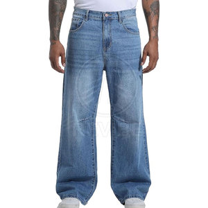 Jean baggy décontracté pour homme, dernière conception, logo personnalisé, léger, en coton, avec fermeture boutonnée, respirant, écologique, pour l'entraînement - Product Image 4