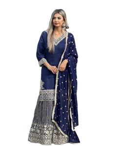 Tendance Exclusif Georgette Fantaisie Designer Séquence Indien Travail Manuel Salwar Cousu Modal Viscose - Product Image 1